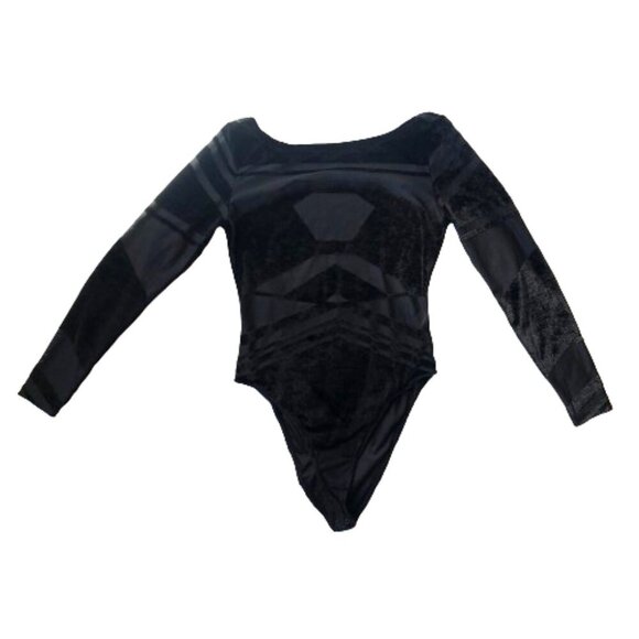 Rare Nasty Gal sheer and velvet  open back sexy bodysuit top - Picture 11 of 16